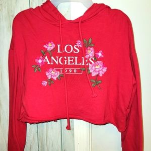 XS crop top hoodie thick but not too thick.